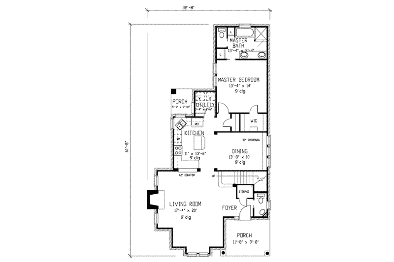 Home Plan - Floor Plan - Main Floor for Country House Plan #410-219 - 3 bed, 2.5 bath
