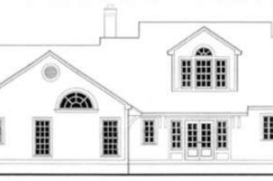 Exterior - Rear Elevation for Southern House Plan #406-198 - 3 bed, 2.5 bath