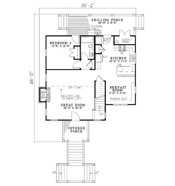 Cottage Floor Plan - Main Floor Plan #17-2362