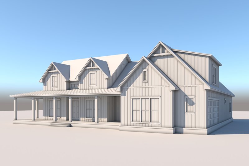 House Blueprint - Exterior - Front Elevation 3 for Farmhouse House Plan #430-327 - 3 bed, 2.5 bath