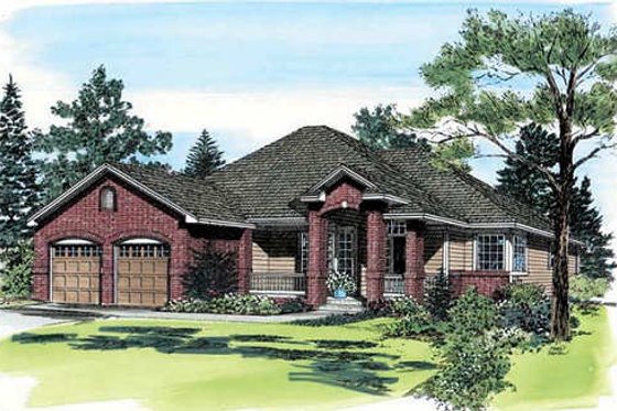Exterior - Front Elevation for Traditional House Plan #312-343 - 3 bed, 2 bath
