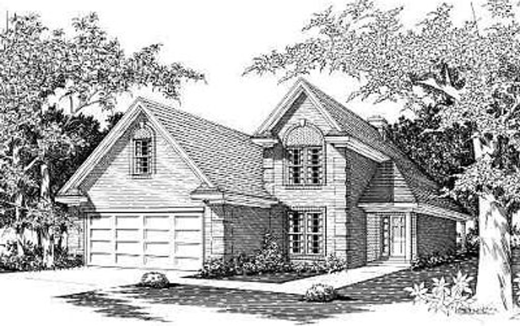 Exterior - Front Elevation 2 for European House Plan #329-212 - 3 bed, 2.5 bath
