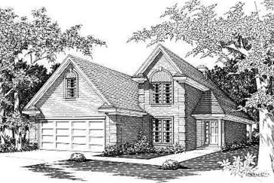 Exterior - Front Elevation for European House Plan #329-212 - 3 bed, 2.5 bath