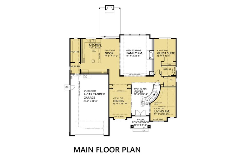 Dream House Plan - Floor Plan - Main Floor for Contemporary House Plan #1066-45 - 5 bed, 4.5 bath
