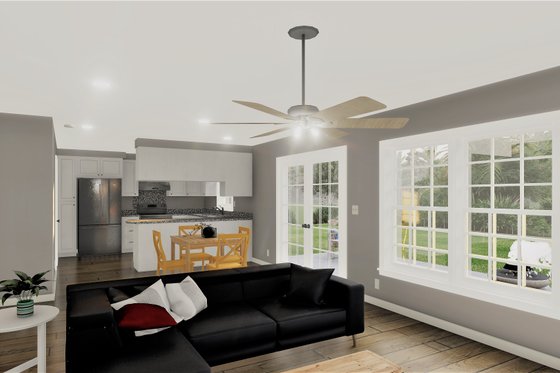 Interior - Family Room for European House Plan #44-132 - 2 bed, 2 bath