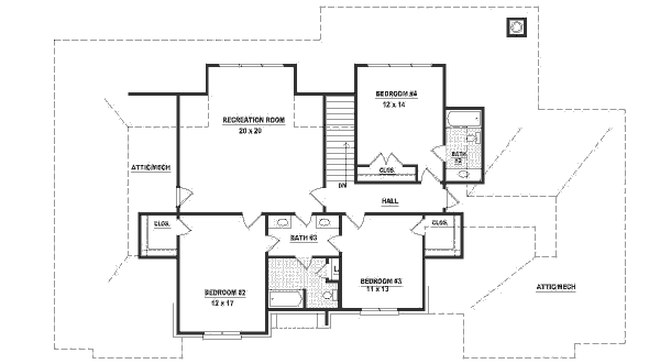 European Floor Plan - Upper Floor Plan #81-375