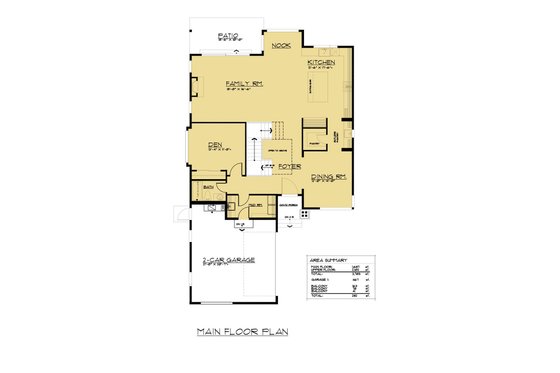 Floor Plan - Main Floor for European House Plan #1066-65 - 4 bed, 3.5 bath