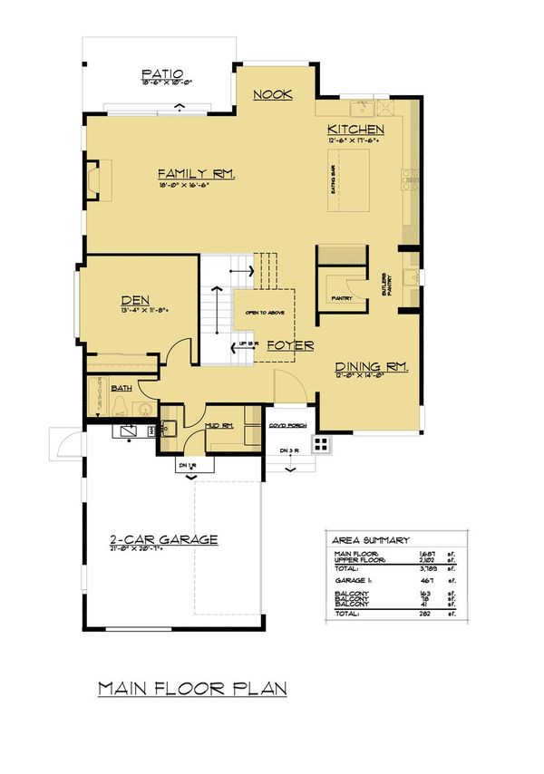Architectural House Design - European Floor Plan - Main Floor Plan #1066-65