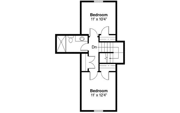Traditional Floor Plan - Upper Floor Plan #124-398