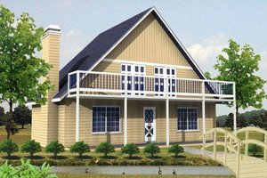 Cottage Exterior - Front Elevation Plan #1-123
