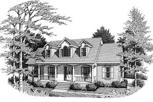 House Blueprint - Colonial Exterior - Front Elevation Plan #10-117