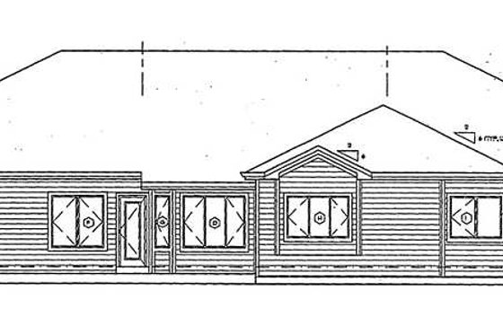 Exterior - Rear Elevation for European House Plan #312-341 - 3 bed, 2 bath
