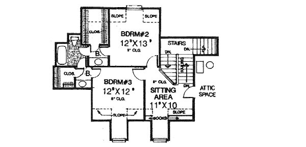 European Floor Plan - Upper Floor Plan #310-868