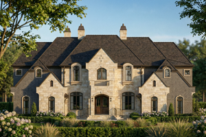 Home Plan - Exterior - Front Elevation for European House Plan #119-423 - 6 bed, 6.5 bath