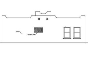 Exterior - Rear Elevation for Adobe / Southwestern House Plan #1-1247 - 3 bed, 2 bath
