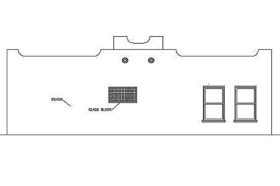 Exterior - Rear Elevation for Adobe / Southwestern House Plan #1-1247 - 3 bed, 2 bath