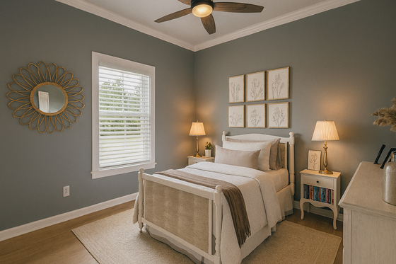 Interior - Bedroom 1 for Farmhouse House Plan #44-263 - 3 bed, 2 bath