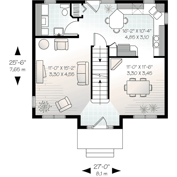 Architectural House Design - Traditional Floor Plan - Main Floor Plan #23-608