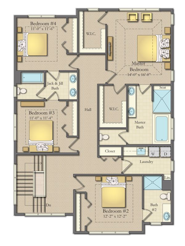 Farmhouse Floor Plan - Upper Floor Plan #1057-28