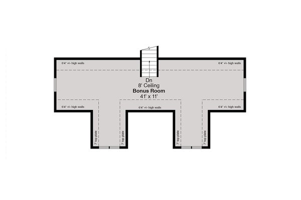 House Blueprint - Floor Plan - Upper Floor for Farmhouse House Plan #124-1466 - 2 bed, 1 bath