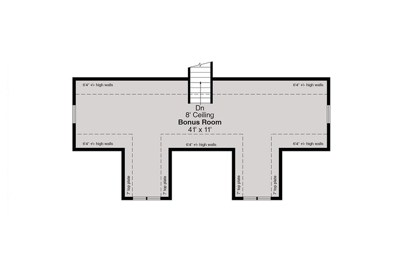 House Blueprint - Floor Plan - Upper Floor for Farmhouse House Plan #124-1466 - 2 bed, 1 bath