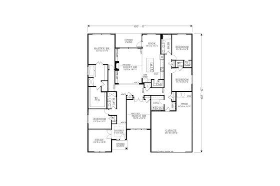 Floor Plan - Main Floor for Craftsman House Plan #53-669 - 6 bed, 3 bath