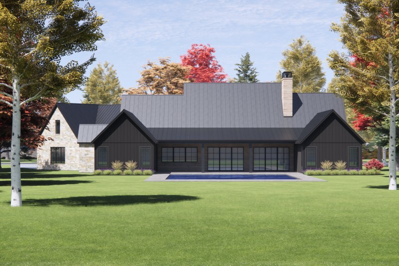 House Design - Exterior - Rear Elevation 1 for Farmhouse House Plan #1096-23 - 4 bed, 4.5 bath