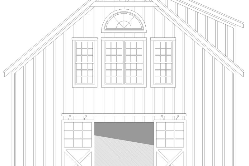 House Blueprint - Exterior - Rear Elevation for Barndominium House Plan #932-1330 - 2 bed, 2 bath