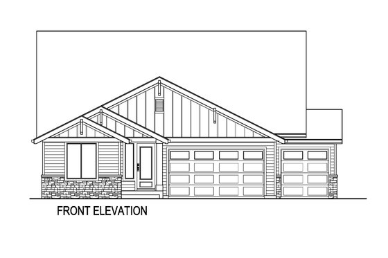 Exterior - Front Elevation 3 for Farmhouse House Plan #569-46 - 4 bed, 3 bath