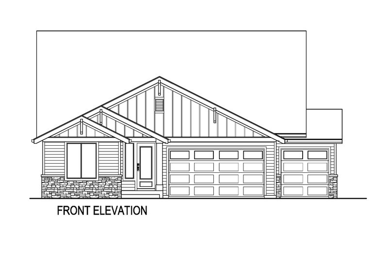 Home Plan - Exterior - Front Elevation 3 for Farmhouse House Plan #569-46 - 4 bed, 3 bath