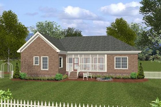 Exterior - Rear Elevation for Southern House Plan #56-555 - 4 bed, 3 bath