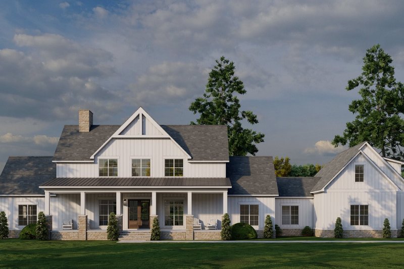 Architectural House Design - Exterior - Front Elevation 2 for Farmhouse House Plan #923-411 - 3 bed, 3.5 bath