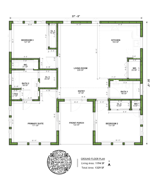 House Blueprint - Craftsman Floor Plan - Main Floor Plan #1106-35