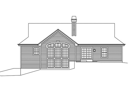 Exterior - Rear Elevation 1 for Country House Plan #57-692 - 3 bed, 2 bath