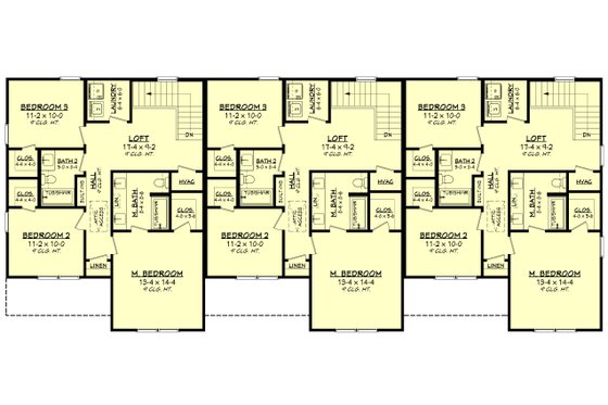 Floor Plan - Upper Floor for Farmhouse House Plan #430-373 - 9 bed, 6 bath