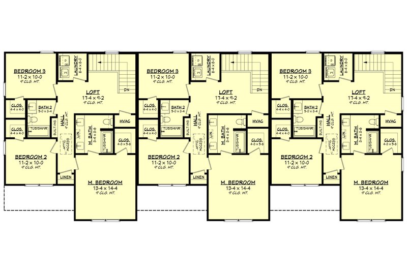 Architectural House Design - Floor Plan - Upper Floor for Farmhouse House Plan #430-373 - 9 bed, 6 bath