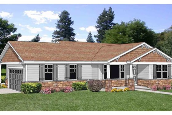 Exterior - Front Elevation for Farmhouse House Plan #116-278 - 2 bed, 2 bath