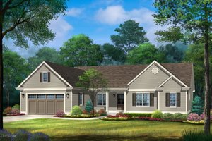 Ranch Exterior - Front Elevation Plan #22-632