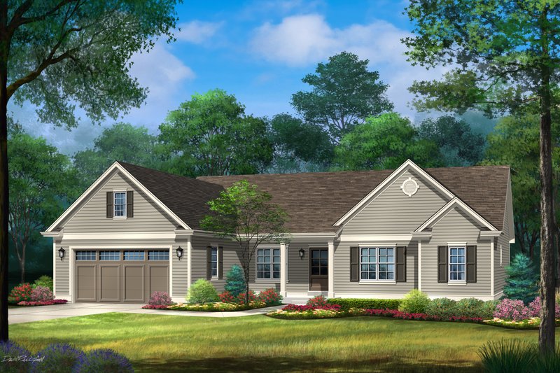Architectural House Design - Ranch Exterior - Front Elevation Plan #22-632