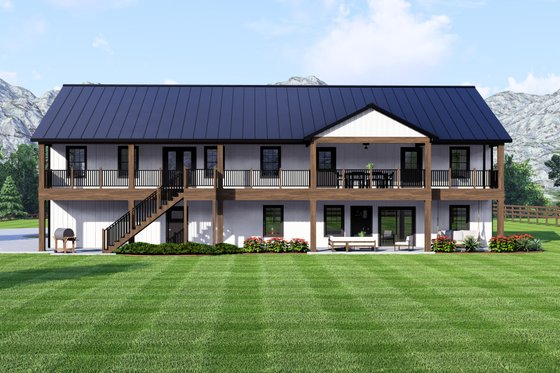 Exterior - Rear Elevation for Barndominium House Plan #1064-307 - 7 bed, 7 bath