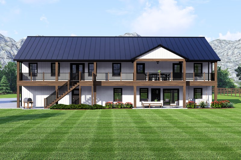 House Design - Exterior - Rear Elevation for Barndominium House Plan #1064-307 - 7 bed, 7 bath
