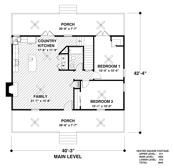 Dream House Plan - Country Floor Plan - Main Floor Plan #56-725