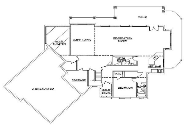 Traditional Floor Plan - Lower Floor Plan #5-460