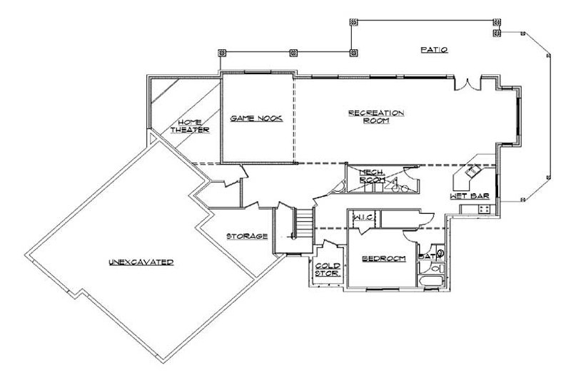 Home Plan - Floor Plan - Lower Floor for Traditional House Plan #5-460 - 3 bed, 3.5 bath