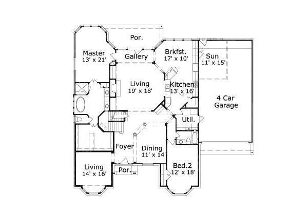 Traditional Floor Plan - Main Floor Plan #411-450