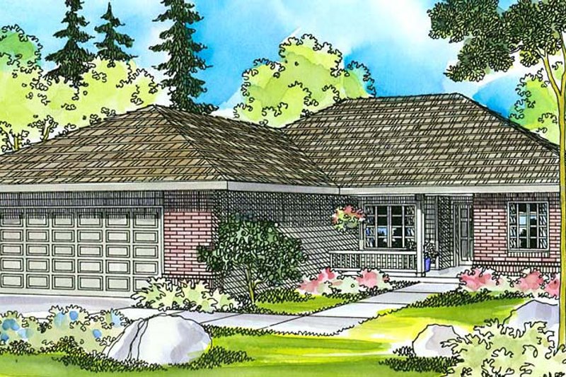 Home Plan - Ranch Exterior - Front Elevation Plan #124-373