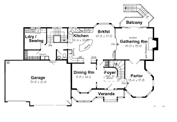 Victorian Floor Plan - Main Floor Plan #312-627