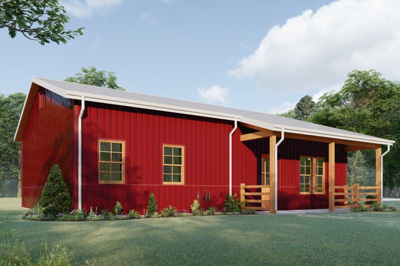 Home Plan - Exterior - Other Elevation 4 for Barndominium House Plan #1092-22 - 2 bed, 1 bath