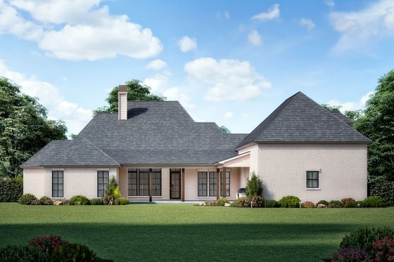 Exterior - Rear Elevation for European House Plan #1074-16 - 4 bed, 3.5 bath
