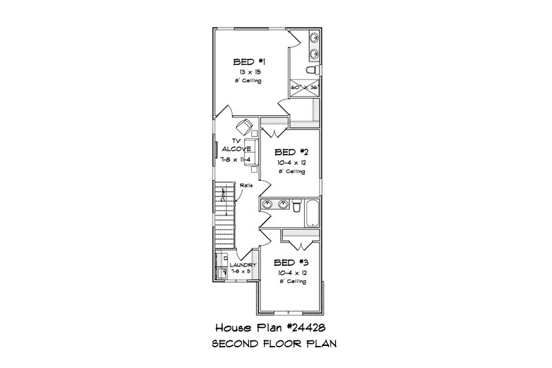 Home Plan - Floor Plan - Upper Floor for Cottage House Plan #513-2220 - 3 bed, 2.5 bath